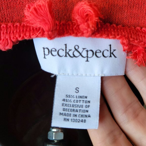 Peck & Peck Red Long Sleeve Pom Pom Open Front Cardigan Size Small 991 - Picture 4 of 6